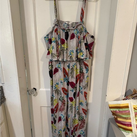 Terra & Sky Colorful Leaf Print Maxi Dress - Picture 2 of 4